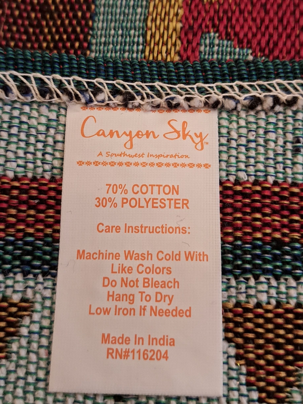 6 Canyon Sky Woven Southwest-Inspired Top - Teal, Red, Mustard